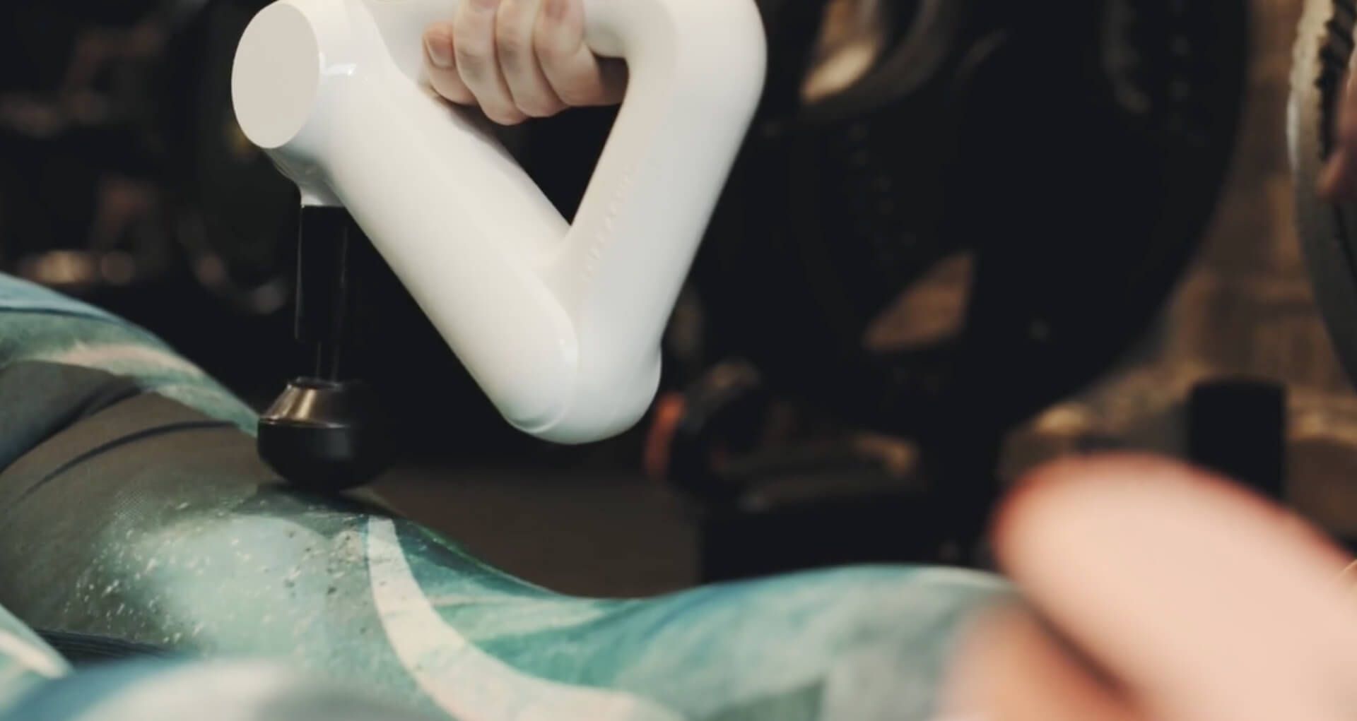 Therapy equipment being used on a persons back