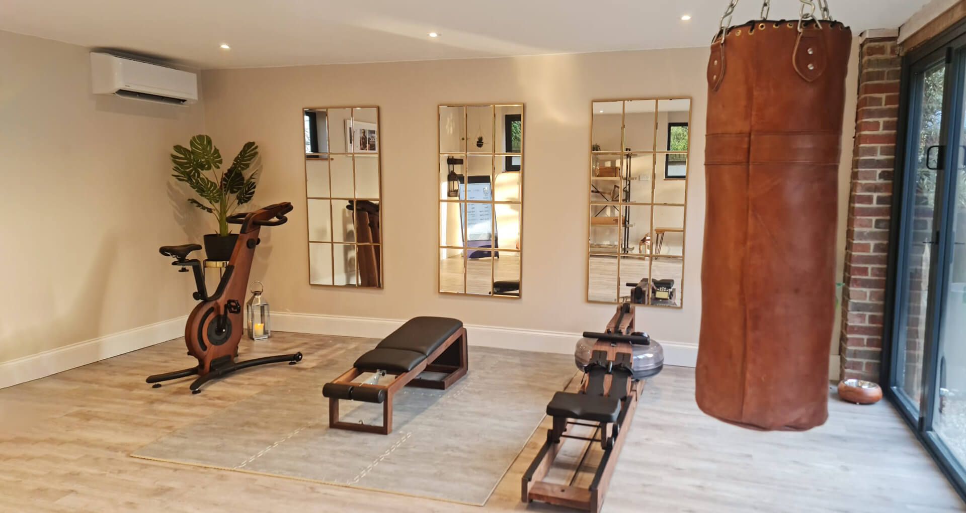 Gym equipment inside besoke studio gym in Flansham