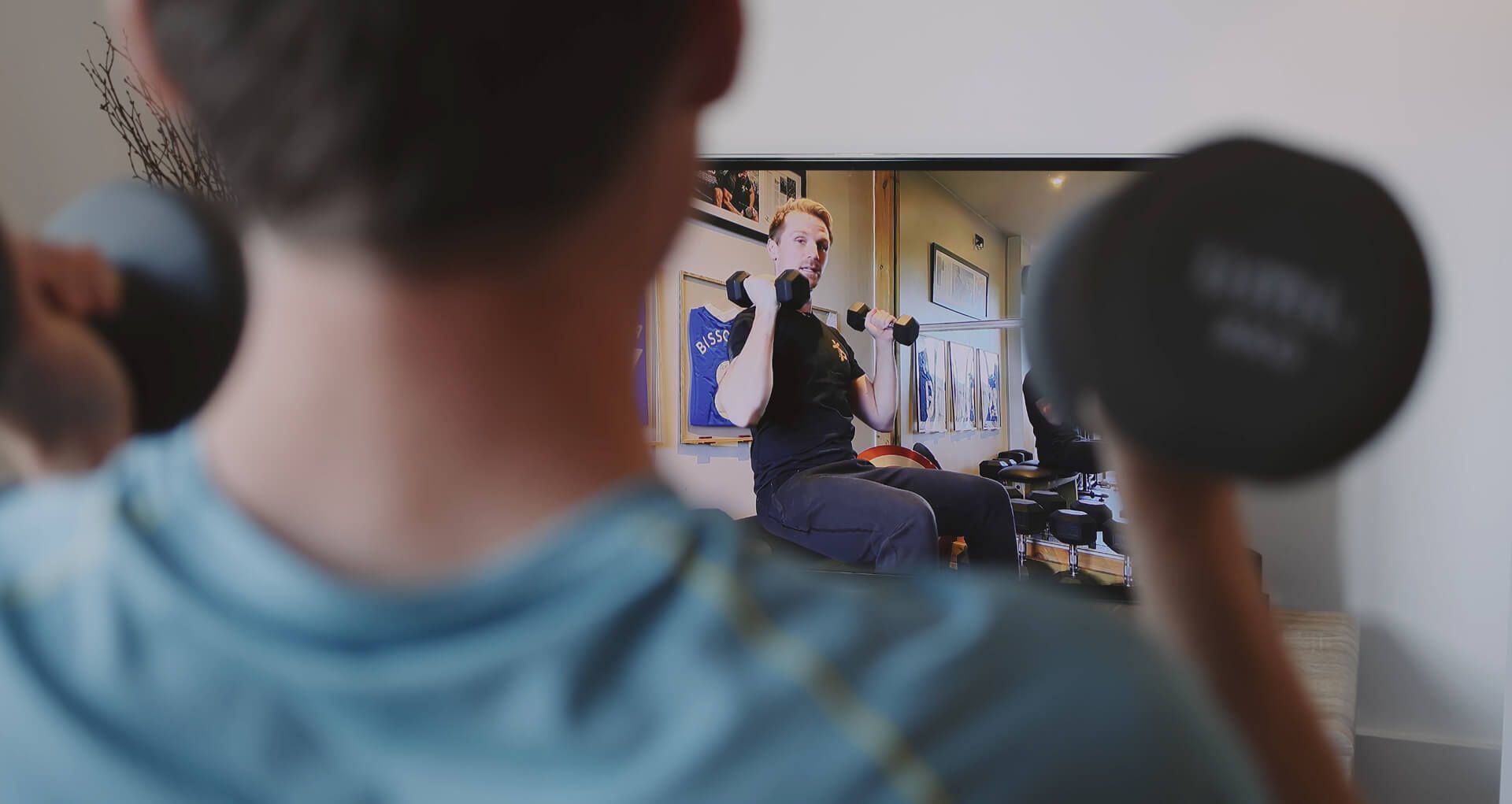 Man working out in a sports specific training session